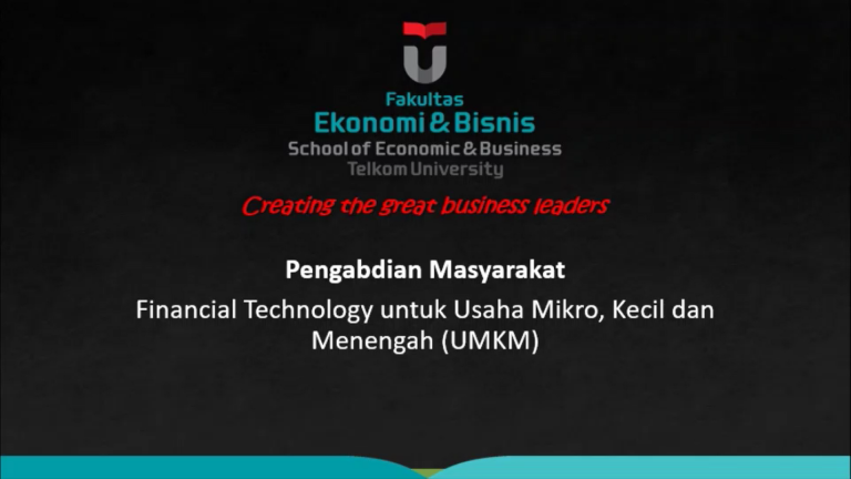 Financial Technology Untuk Usaha Mikro, Kecil dan Menengah (UMKM)